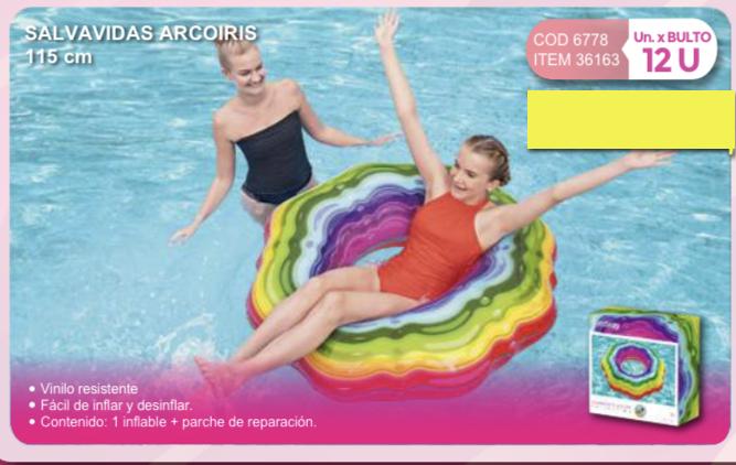salvavidas arcoiris 115 cm