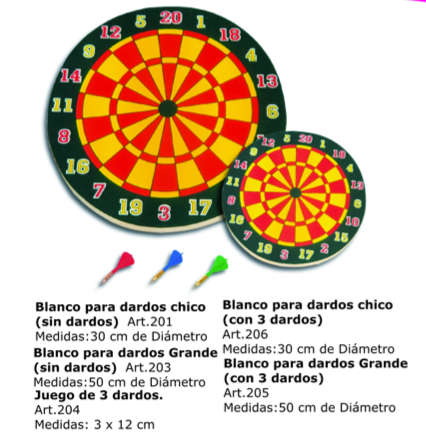 BLANCO P/DARDOS CHICO (SIN DARDOS)31.60