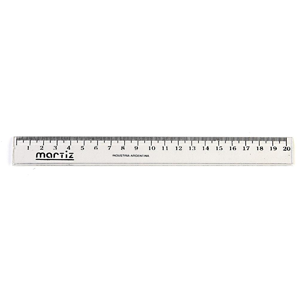 REGLA 20CM ACRILICO CRISTAL (X10)