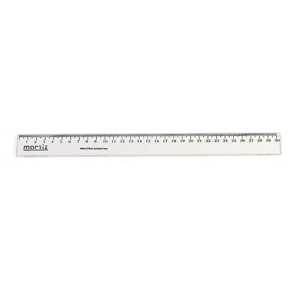 REGLA 30CM ACRILICO CRISTAL (X10)